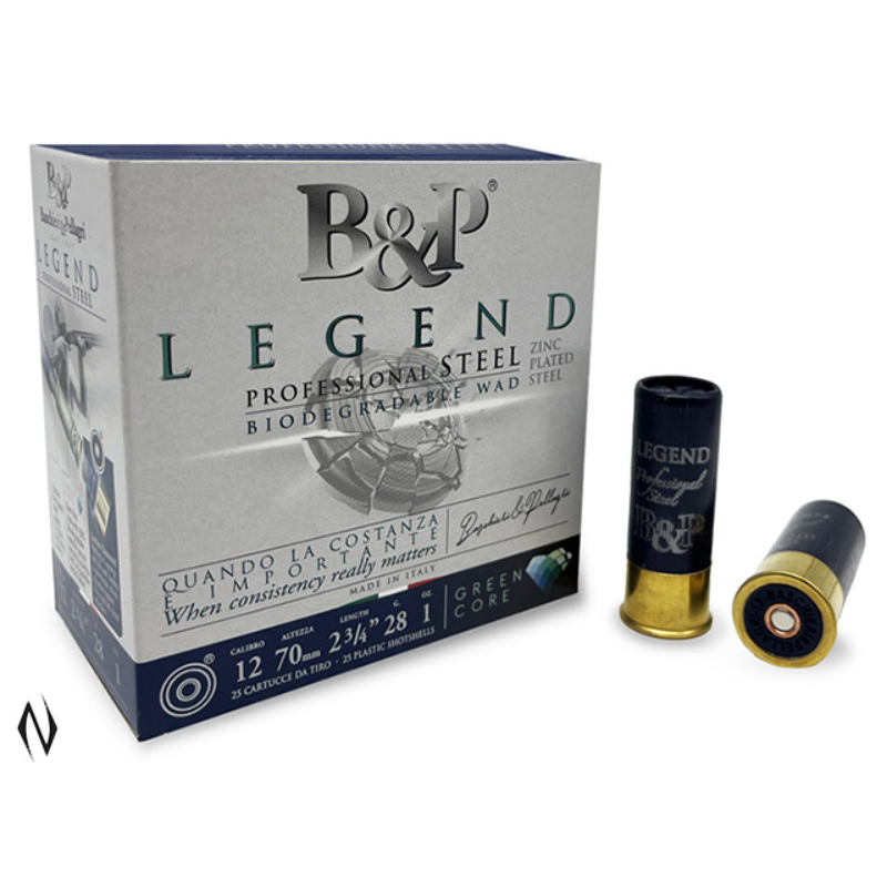 Ammo -12Ga - B&P LEGEND PROFESSIONAL STEEL GREEN CORE 28GR 7 1345FPS 25pk