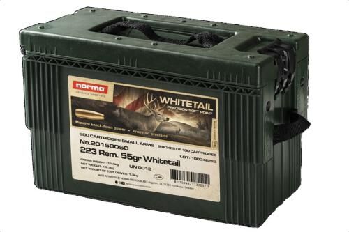 Ammo - 223 Rem - Norma 55gr Whitetail SP / 100pk