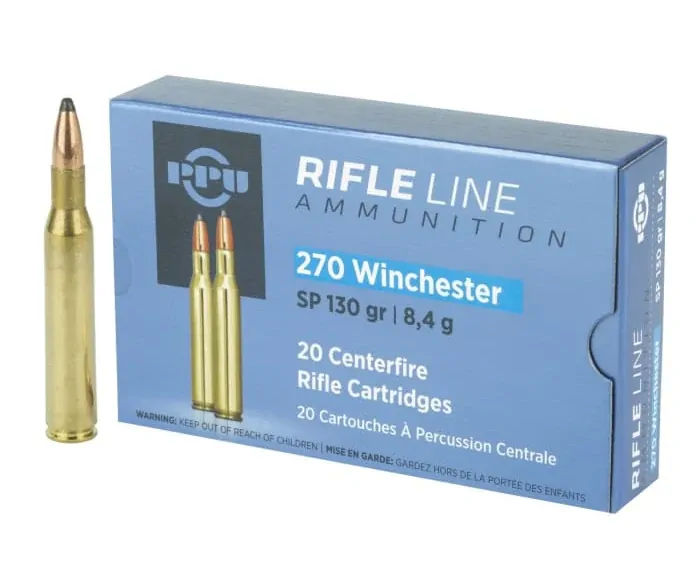 Ammo - 270Win - PPU 130gr SP / 20pk