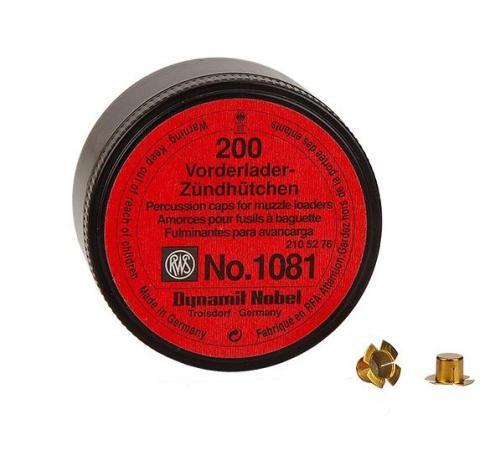 Percussion Caps - RWS #1081 Flanged (Top Hat) / 200pk