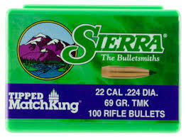 Projectile - 22cal - Sierra 69gr Tipped MatchKing TMK / 100pk